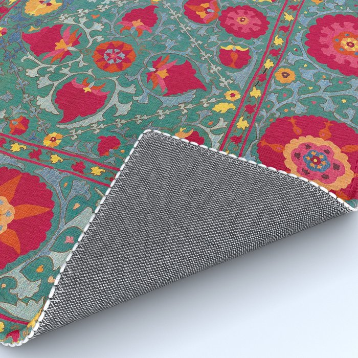 Bokhara Suzani Uzbekistan Embroidery Print With Green Rug Gallery Image 4