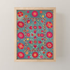Bokhara Suzani Uzbekistan Embroidery Print With Green Mini Art Print Gallery Image 1