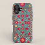 Bokhara Suzani Uzbekistan Embroidery Print With Green iPhone Case Gallery Image 1