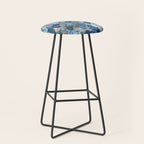 Mermaid Ocean Blue Pattern Stool Gallery Image 1