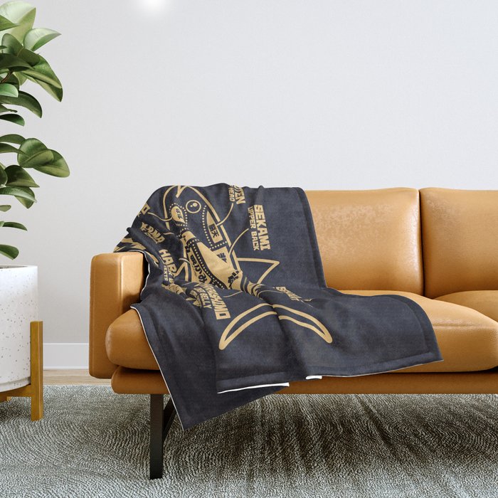 Tuna Anatomy Japanese Maguro Sushi - Black Sand Throw Blanket Gallery Image 1