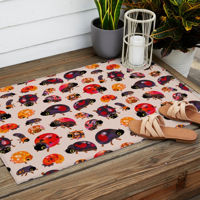 Lady beetles Outdoor Rug Gallery Image 2