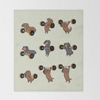 Olympic Lifting Dachshund Throw Blanket Gallery Image 2