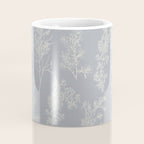 Botanical Cottage Floral Pattern in Muted Gray Blue and Cream Coffee Mug Gallery Image 4
