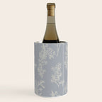Botanical Cottage Floral Pattern in Muted Gray Blue and Cream Wine Chiller Gallery Image 3