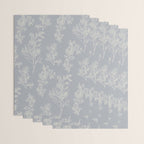 Botanical Cottage Floral Pattern in Muted Gray Blue and Cream Wrapping Paper Gallery Image 3