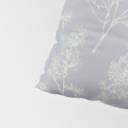 Botanical Cottage Floral Pattern in Muted Gray Blue and Cream Pillow Sham Gallery Image 4