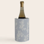 Botanical Cottage Floral Pattern in Muted Gray Blue and Cream Wine Chiller Gallery Image 1