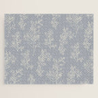 Botanical Cottage Floral Pattern in Muted Gray Blue and Cream Jigsaw Puzzle Gallery Image 1