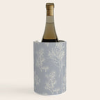 Botanical Cottage Floral Pattern in Muted Gray Blue and Cream Wine Chiller Gallery Image 2