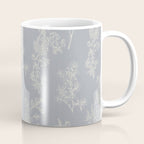 Botanical Cottage Floral Pattern in Muted Gray Blue and Cream Coffee Mug Gallery Image 1