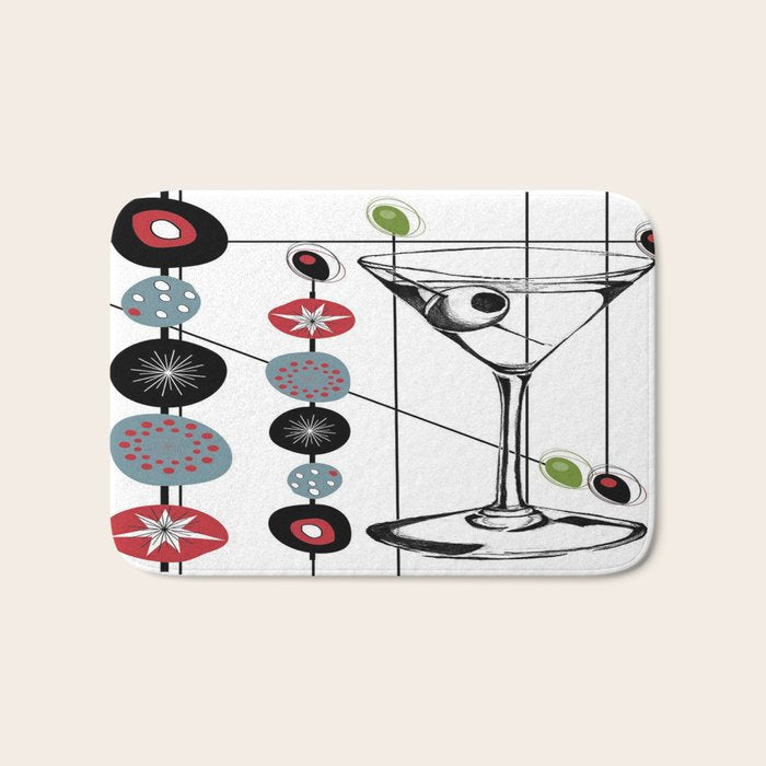 Mid-Century Modern Art Atomic Cocktail 3.0 Bath Mat Gallery Image 1