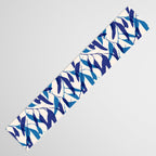 Gum leaves pattern in blue Table Runner Gallery Image 3