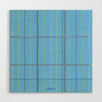 Textured Picnic Pattern in Sky Blue Wood Wall Art Gallery Image 1