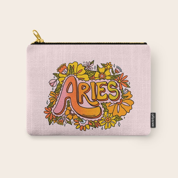 Aries Flowers Carry All Pouch Gallery Image 1