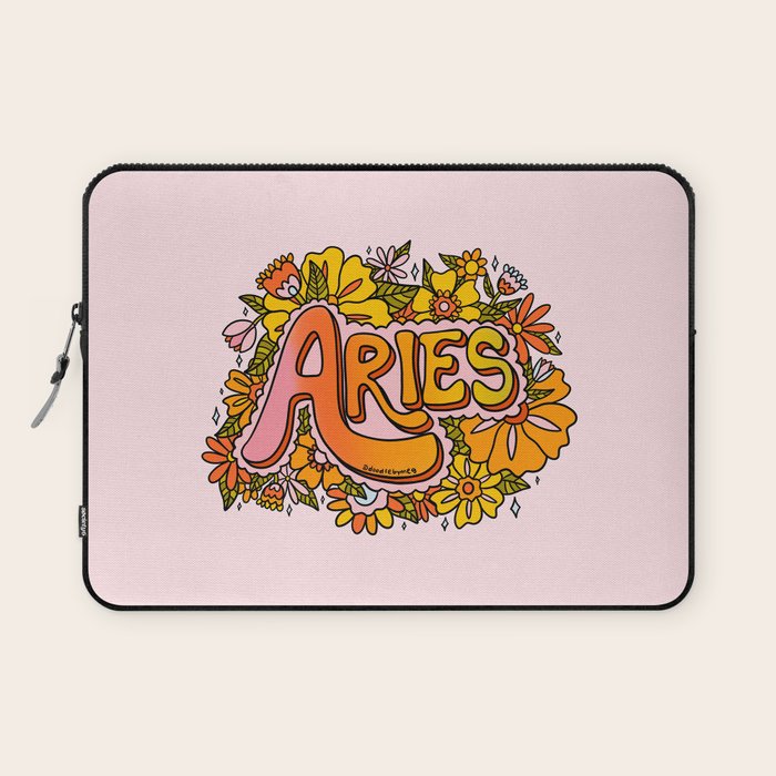 Aries Flowers Laptop Sleeve Gallery Image 1