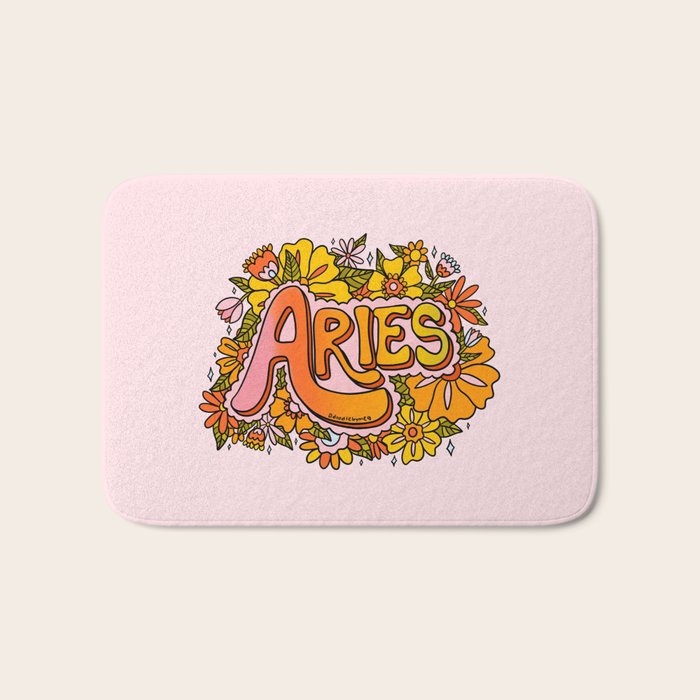 Aries Flowers Bath Mat Gallery Image 1