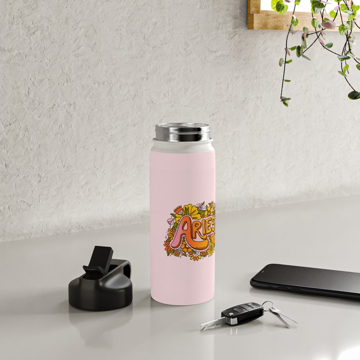 Aries Flowers Water Bottle Gallery Image 4