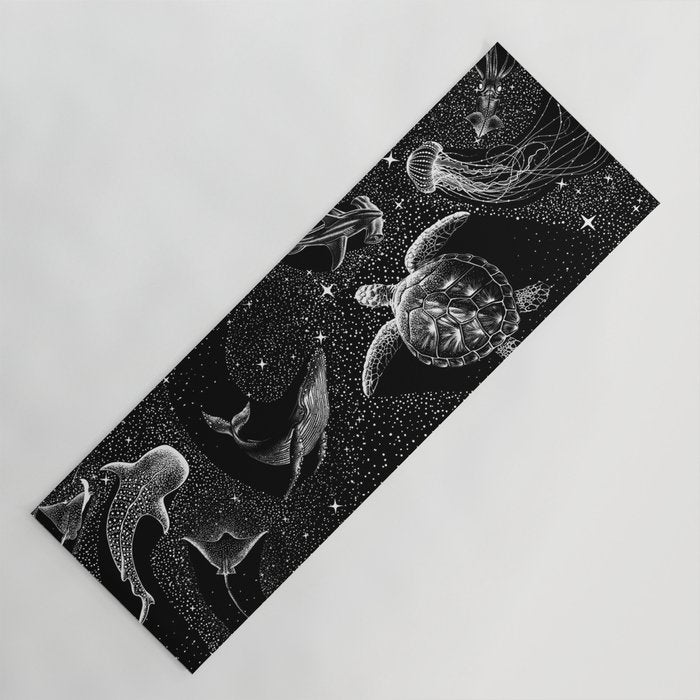 Cosmic Ocean (Black Version) Yoga Mat Gallery Image 1