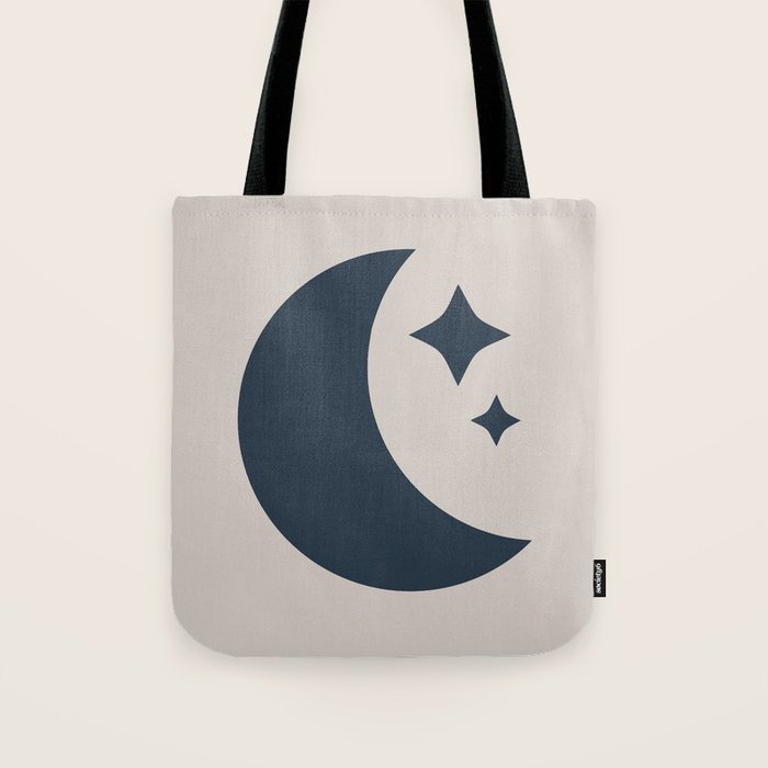 Moon & Stars - Dark Blue Tote Bag Gallery Image 1