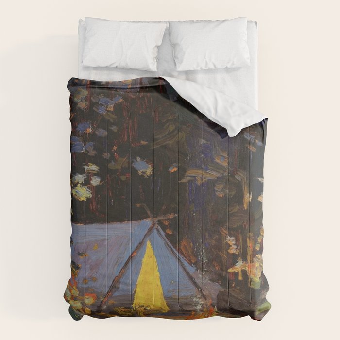 Tom Thomson Campfire 1916 Canadian Landscape Artist Comforter Gallery Image 6