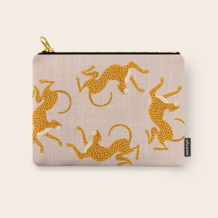 Leopard Race - pink Carry All Pouch Gallery Image 1