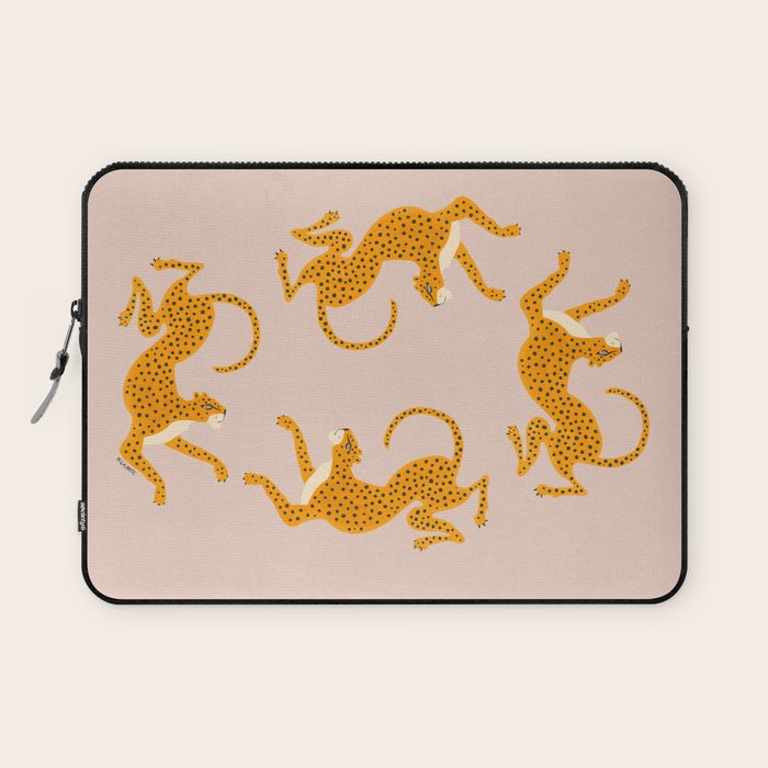 Leopard Race - pink Laptop Sleeve Gallery Image 1