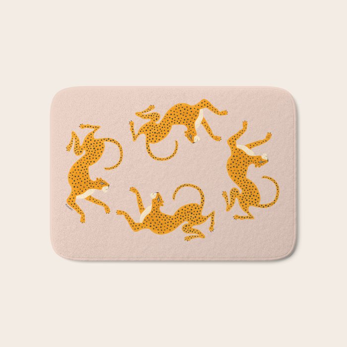 Leopard Race - pink Bath Mat Gallery Image 1