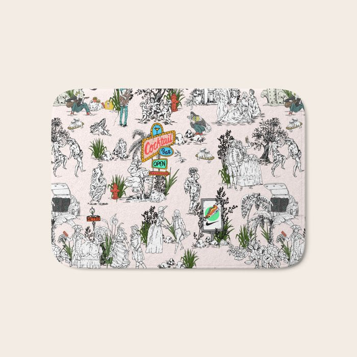 Toile de Jouy Between eras 01 Bath Mat Gallery Image 1