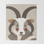 Jacob Sheep Animal Portrait Throw Blanket Gallery Image 2