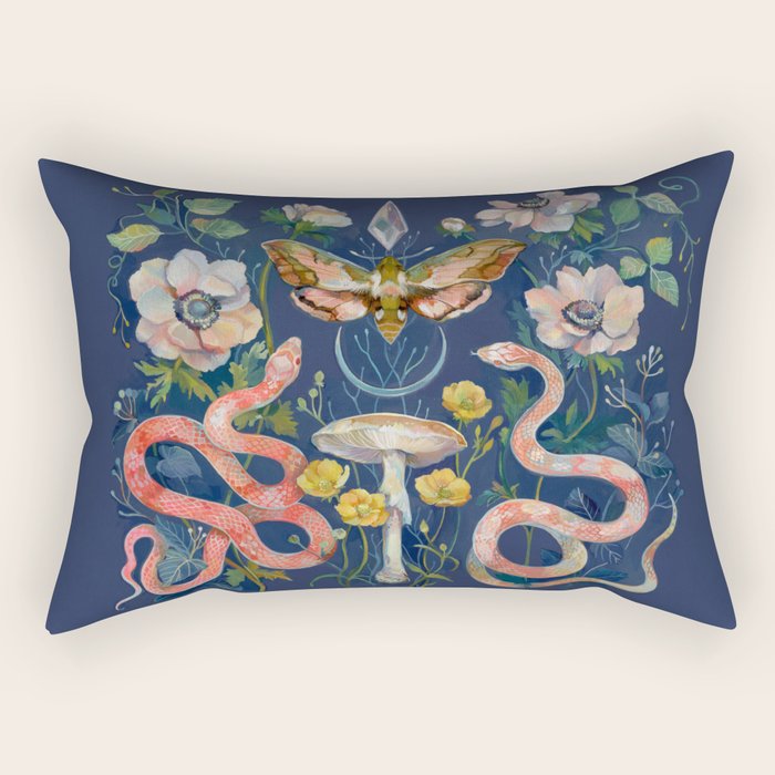 Snake Moth Mushroom  Rectangular Pillow Gallery Image 2