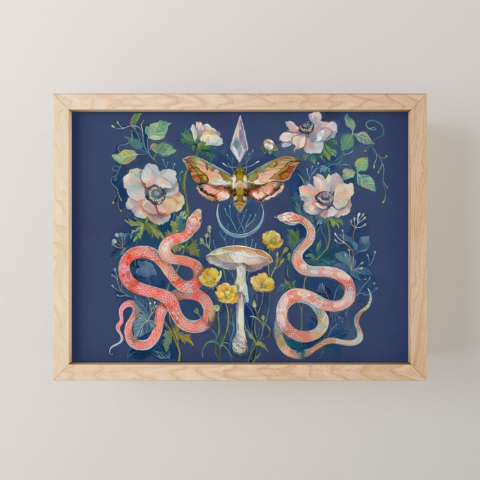 Snake Moth Mushroom  Mini Art Print Gallery Image 1