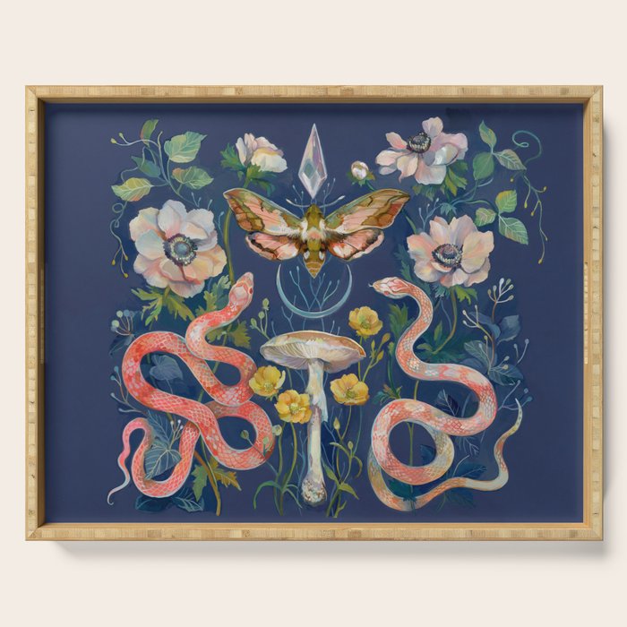 Snake Moth Mushroom  Serving Tray Gallery Image 1