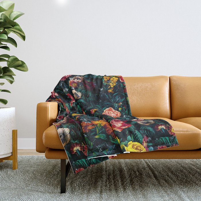 Night Garden XXX Throw Blanket Gallery Image 1