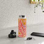 Flower and Leaves - Colorful Print Water Bottle Gallery Image 4