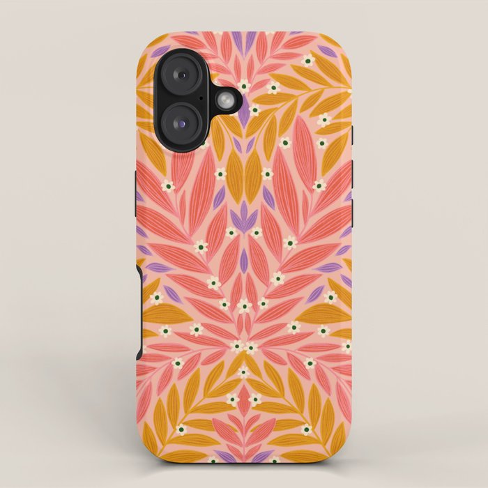 Flower and Leaves - Colorful Print iPhone Case Gallery Image 1