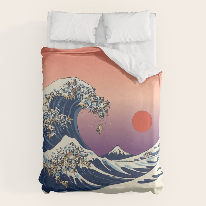The Great Wave of Pug Duvet Cover Gallery Image 6
