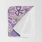Purple Bow Print Throw Blanket Gallery Image 3