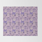 Purple Bow Print Throw Blanket Gallery Image 2