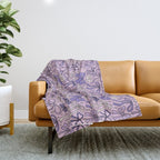 Purple Bow Print Throw Blanket Gallery Image 1