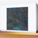 Antique Map Teal Blue and Copper Wall Mural Gallery Image 2