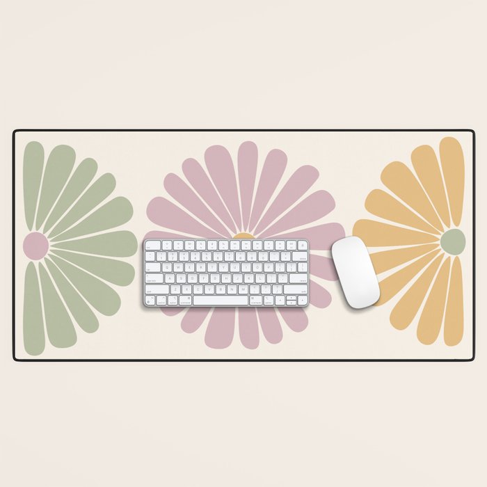 Retro Summer Daisies III Desk Mat Gallery Image 1