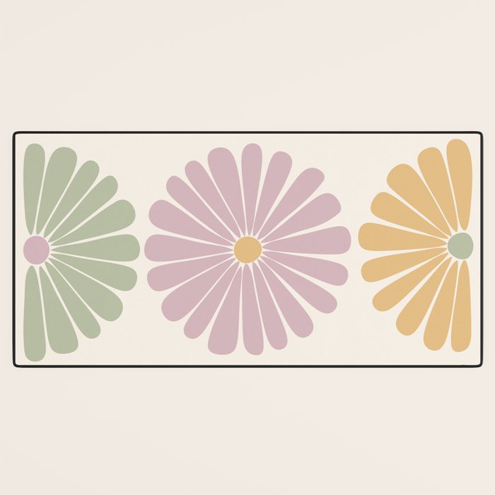 Retro Summer Daisies III Desk Mat Gallery Image 3