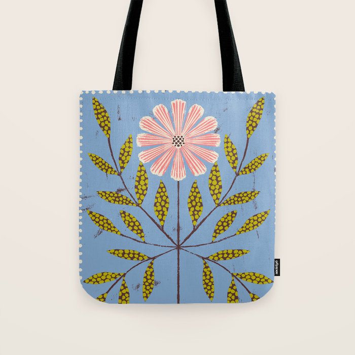 Blue Daisy Tile Tote Bag Gallery Image 1