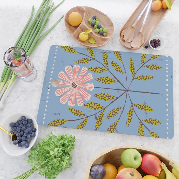 Blue Daisy Tile Cutting Board Gallery Image 2