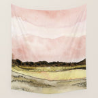 West Texas Sky After Sunset watercolor landscape painting Wall Tapestry Gallery Image 4