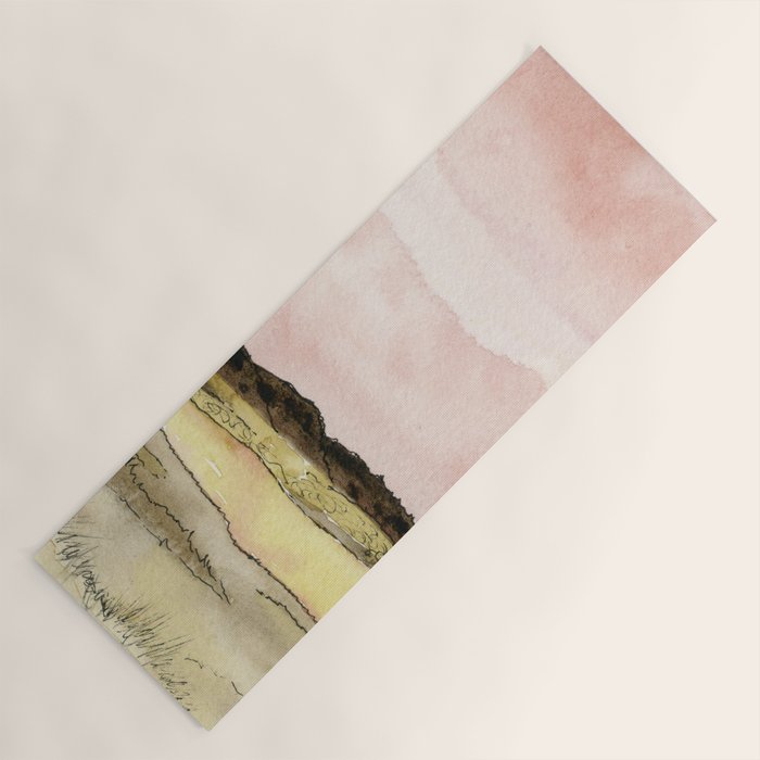 West Texas Sky After Sunset watercolor landscape painting Yoga Mat Gallery Image 1