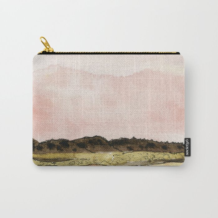 West Texas Sky After Sunset watercolor landscape painting Carry All Pouch Gallery Image 1
