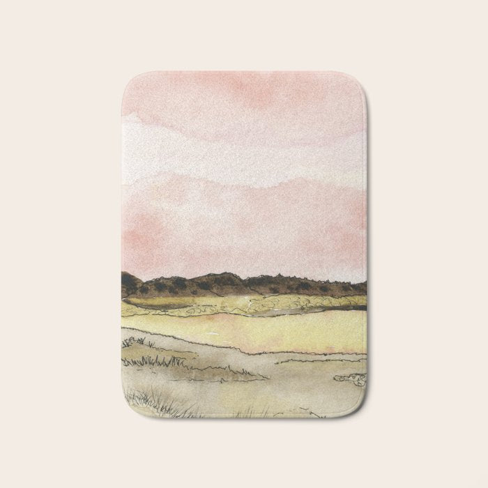 West Texas Sky After Sunset watercolor landscape painting Bath Mat Gallery Image 1