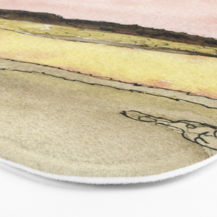 West Texas Sky After Sunset watercolor landscape painting Bath Mat Gallery Image 3